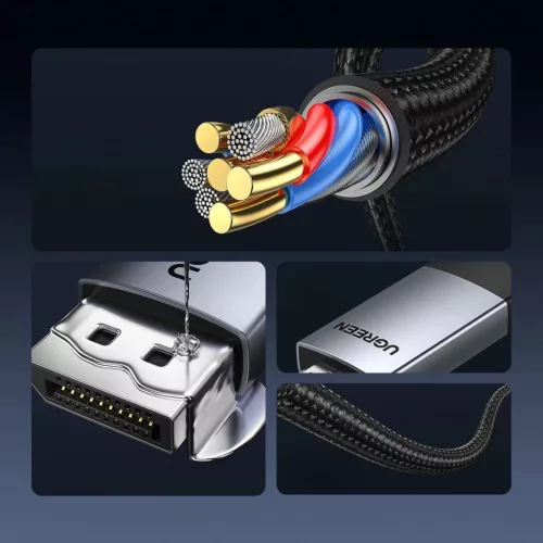 Ugreen DP119 15773 DisplayPort / HDMI 4K 60Hz kábel 1m - szürke-6941876217731 5 kép