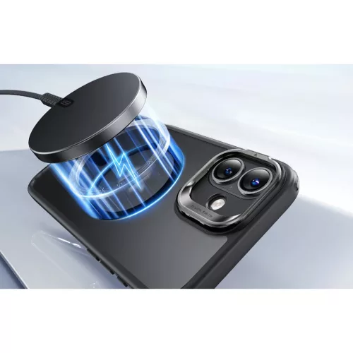  iPhone 16 Matt Fekete ESR Classic Hybrid tok Stash Standdal (HaloLock-4894240217474 3 kép