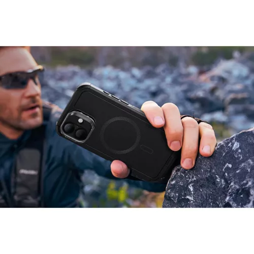  iPhone 16 Fekete ESR Cyber Tough tok beépített állvánnyal (HaloLo-4894240218105 2 kép