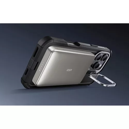  iPhone 16 Pro Max Fekete ESR Cyber Tough tok Stash Standdel (HaloLock-4894240219744 2 kép