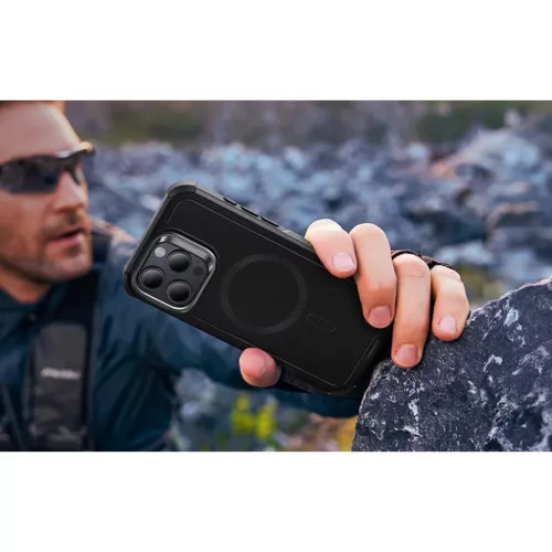  iPhone 16 Pro Max Fekete ESR Cyber Tough tok Stash Standdel (HaloLock-4894240219744 5 kép