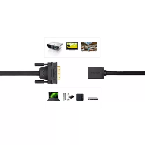 Ugreen 20118 DVI - HDMI átalakító kábel fekete-6957303821181 6 kép