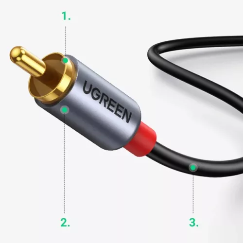Ugreen USB Type-C  - 2RCA audio kábel 1.5m szürke (20193 CM451)-6957303821938 5 kép