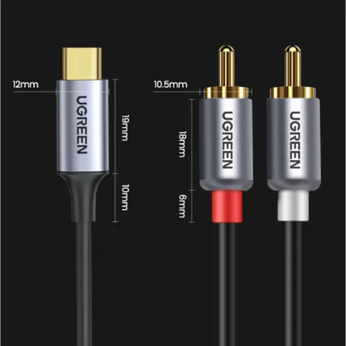 Ugreen USB Type-C  - 2RCA audio kábel 1.5m szürke (20193 CM451)-6957303821938 7 kép