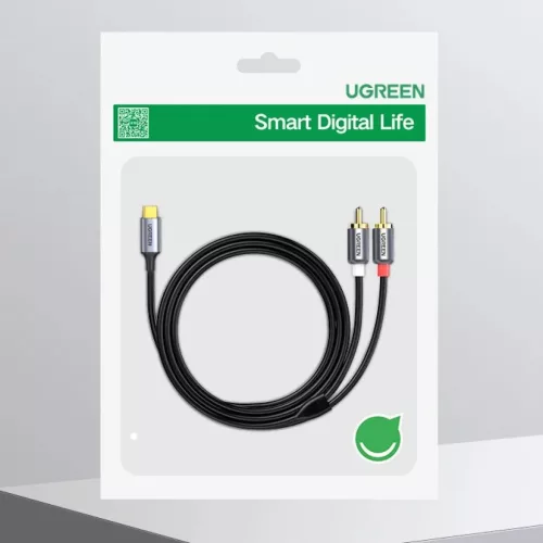 Ugreen USB Type-C  - 2RCA audio kábel 1.5m szürke (20193 CM451)-6957303821938 10 kép