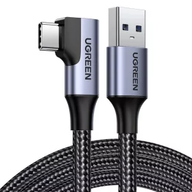   Ugreen US385 USB-A / USB-C 90º 5Gb/s 3A 1m szögletes kábel - fekete