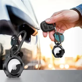 Tech-Protect TPUCarbon tok Apple AirTag-hez - fekete-9589046924002 2 kép