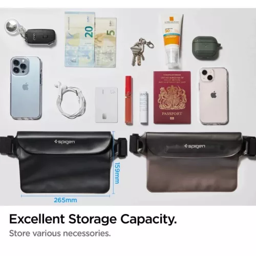 Spigen Aqua Shield A620 vízálló csípőtáska IPX8 - fekete-8809811860856 7 kép