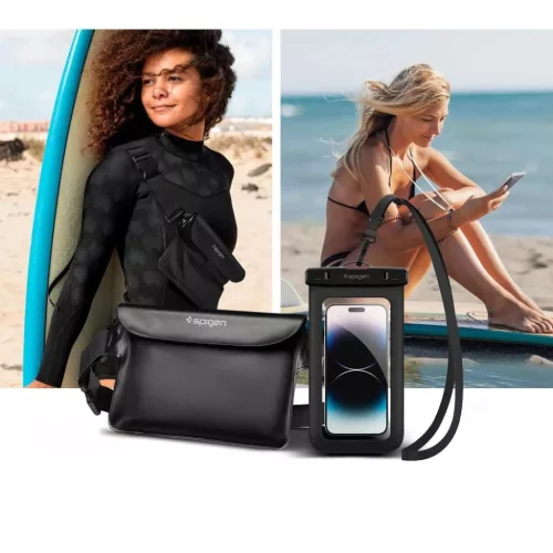 Spigen A621 Fekete Aqua Shield vízálló derék táska + vízálló t-8809811860863 5 kép
