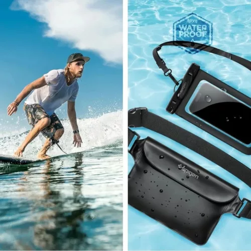 Spigen A621 Fekete Aqua Shield vízálló derék táska + vízálló t-8809811860863 8 kép