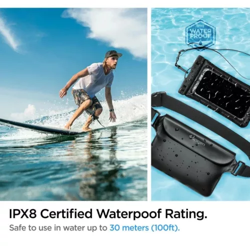  Spigen A621 Fekete Aqua Shield vízálló derék táska + lebegő tok-8809811860863 9 kép
