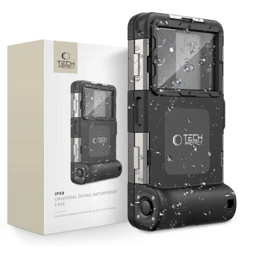 Tech-Protect Vízálló tok IPX8 okostelefonokhoz 4.7-6.7" - fekete-9589046924552 1 kép