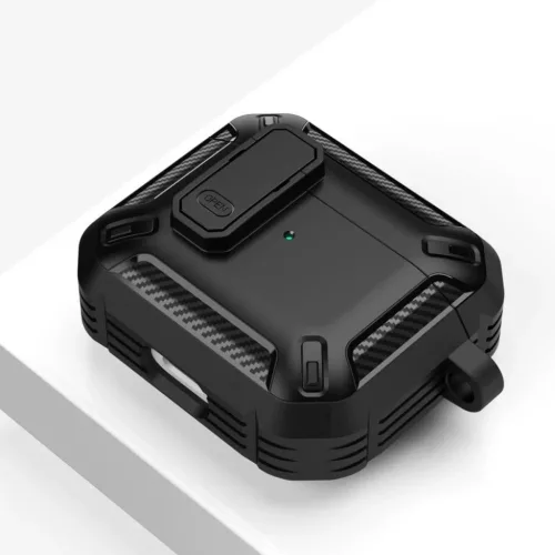 Tech-Protect X-Carbo tok AirPods Pro 1 / 2 - fekete-9490713928080 3 kép