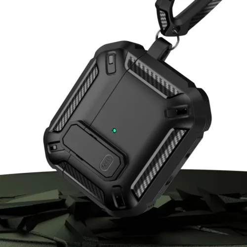 Tech-Protect X-Carbo tok AirPods Pro 1 / 2 - fekete-9490713928080 4 kép