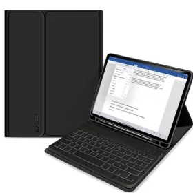    iPad 10.9 2022 / iPad 11 2025 fekete Tech-Protect SC Pen + Keyboard fliptok billentyűzettel