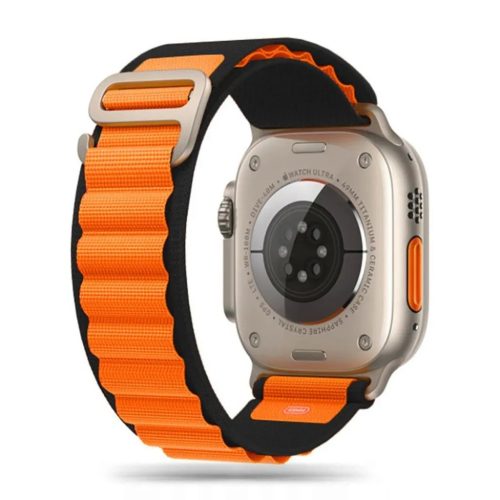 Tech-Protect Nylon Pro szíj Apple Watch 4 / 5 / 6 / 7 / 8 / 9 / SE / Ultra 1 / 2 (42/44/45/49 mm) - Fekete & Narancs