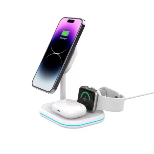 Tech-Protect QI15W-A27 3in1 vezeték nélküli töltőállomás MagSaf-9490713934647 1 kép