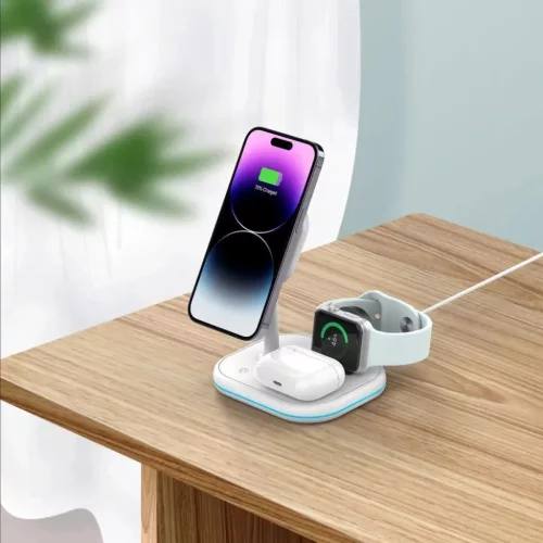 Tech-Protect QI15W-A27 3in1 vezeték nélküli töltőállomás MagSaf-9490713934647 5 kép