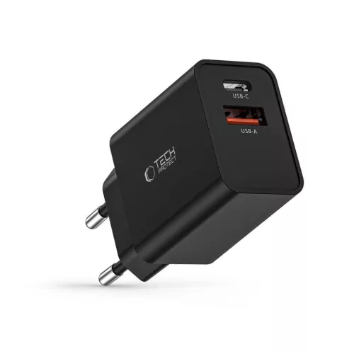 Tech-Protect NC30W USB-C PD 30W / USB-A QC 3.0 hálózati töltő - fe-9490713935187 6 kép