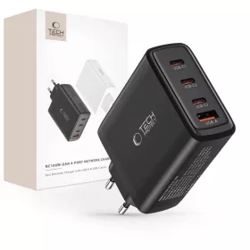 Tech-Protect NC100W-GAN GaN hálózati töltő 3x USB-C PD 100W / USB--9490713935101 1 kép