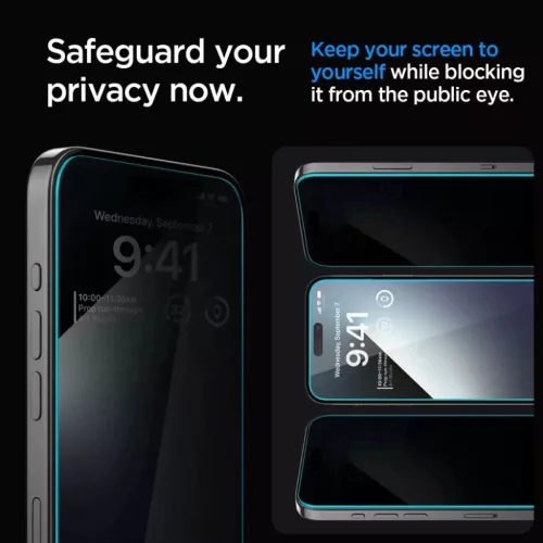 Spigen Glas.tR EZ Fit Privacy edzett üveg iPhone 15 Pro-hoz üvegfól-8809896754354 5 kép