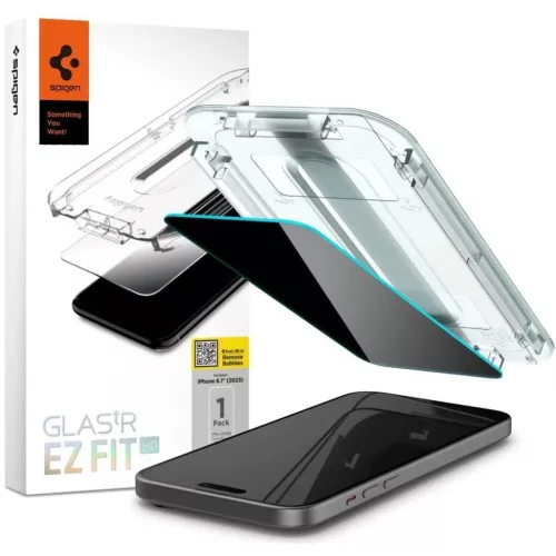 Spigen Glas.tR EZ Fit Privacy edzett üveg iPhone 15 Pro-hoz üvegfól-8809896754354 10 kép