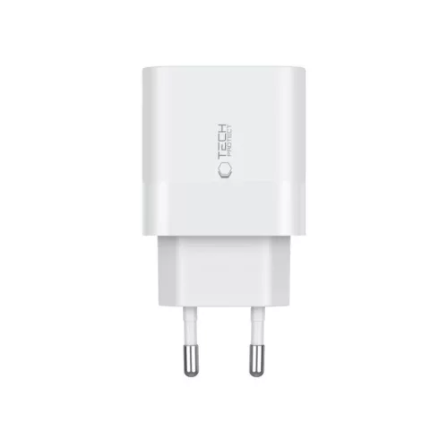 Tech-Protect C20W hálózati töltő 2x USB-C PD 20W - fehér-9319456607093 3 kép