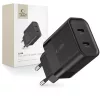 Tech-Protect C20W hálózati töltő 2x USB-C PD 20W - fekete-9319456607284 1 kép