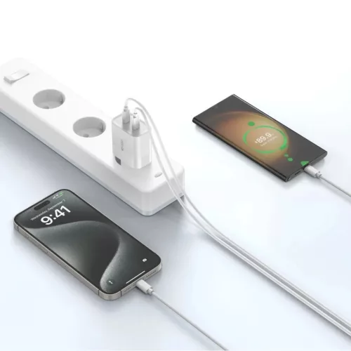 Tech-Protect C20W hálózati töltő 2x USB-C PD 20W - fekete-9319456607284 3 kép