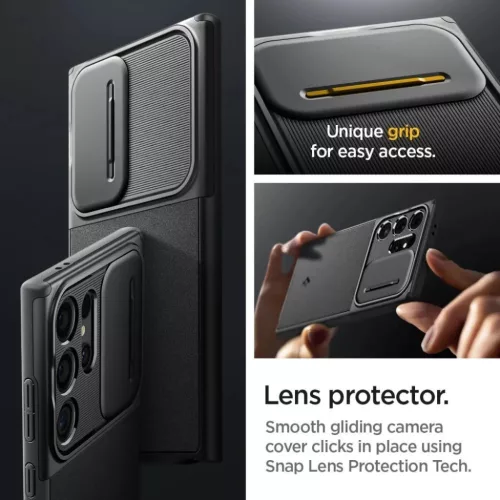 Spigen Optik Armor tok Samsung Galaxy S24 Ultra - fekete-8809971221986 8 kép