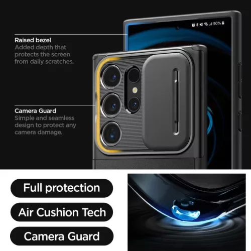 Spigen Optik Armor tok Samsung Galaxy S24 Ultra - fekete-8809971221986 9 kép