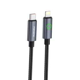 USB-C - Lightning XS08 FONENG kábel, PD 27W 1.2M Fekete