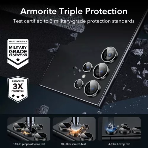 ESR kamera lencsevédő Samsung Galaxy S24 Ultra számára - Fekete-4894240189429 4 kép