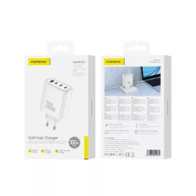 FONENG falitöltő GaN40 GaN PD 100W 3xUSB-C + 1xUSB QC3.0 Fehér-6970462512431 1 kép