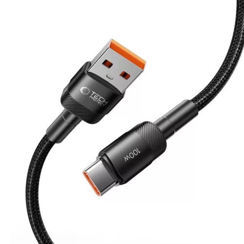 Tech-Protect UltraBoost Evo USB-A / USB-C kábel 100W 5A 1m - fekete-5906203690718 2 kép