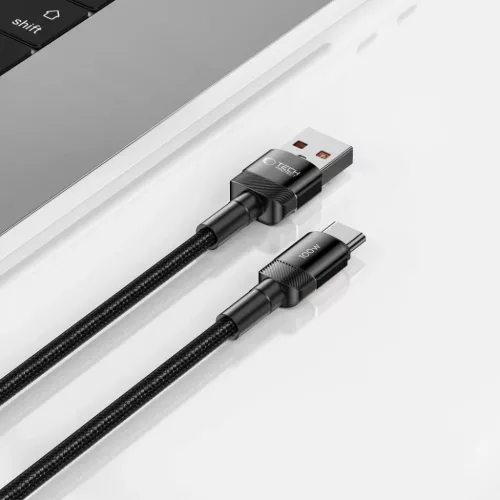 Tech-Protect UltraBoost Evo USB-A / USB-C kábel 100W 5A 1m - fekete-5906203690718 4 kép