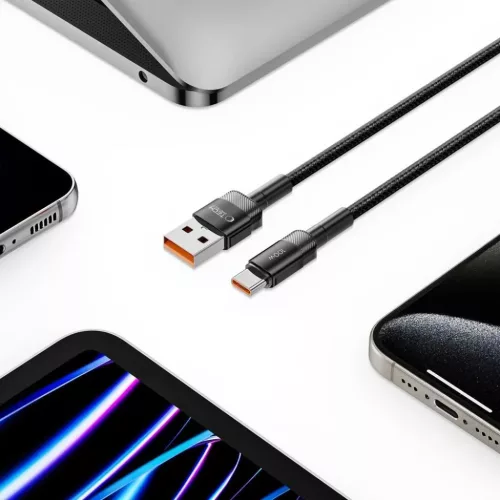 Tech-Protect UltraBoost Evo USB-A / USB-C kábel 100W 5A 1m - fekete-5906203690718 5 kép