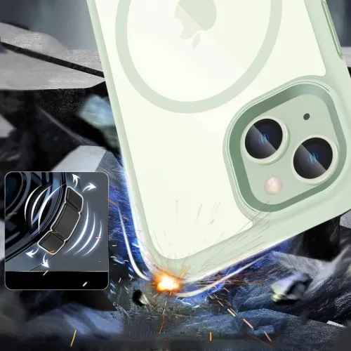 Tech-Protect MagMat MagSafe tok iPhone 15-hez - áttetsző zöld-5906302307982 4 kép