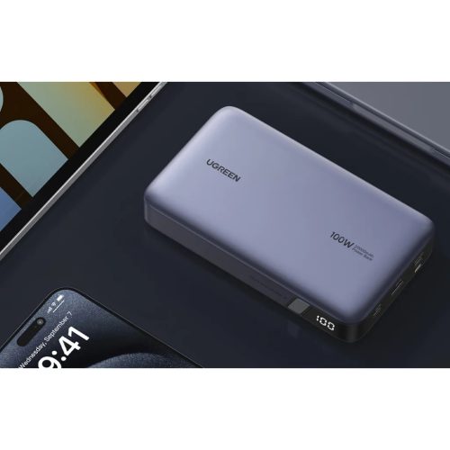 Powerbank 20000mAh Ugreen PB720, USB + 2x USB-C, 100W PD (szürke)-6941876221868 3 kép