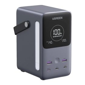   Ugreen PB770 48000mAh powerbank, 2x USB + 4x USB-C, 300W (szürke)
