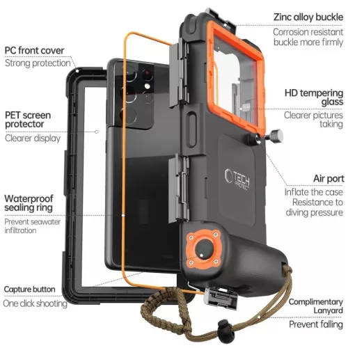 Tech-Protect Vízálló Tok IPX8 okostelefonokhoz 4.7-6.7" - fekete é-5906302310234 4 kép
