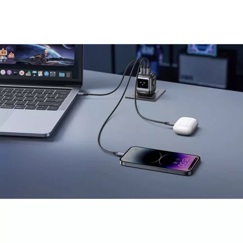 Ugreen Nexode RG hálózati töltő (Robot GaN), 2x USB + USB-C, 65W (-6941876236688 3 kép