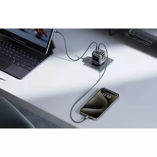 Ugreen Nexode RG hálózati töltő (Robot GaN), 2x USB + USB-C, 65W (-6941876236688 4 kép