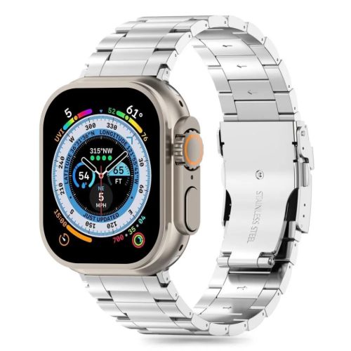 Tech-Protect Stainless Pro szíj Apple Watch 4 / 5 / 6 / 7 / 8 / 9 / SE / Ultra 1 / 2 (42 / 44 / 45 / 49 mm) - Ezüst