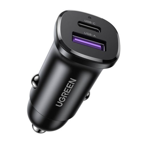 Ugreen EC305 USB-C + USB autós töltő, 30W (fekete)-6941876228454 6 kép