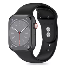   Tech-Protect Szilikon Szíj Apple Watch 4 / 5 / 6 / 7 / 8 / 9 / 10 / 11 / SE / Ultra 1 / 2 / 3 / 4 (42 / 44 / 45 / 49 mm) - Fekete