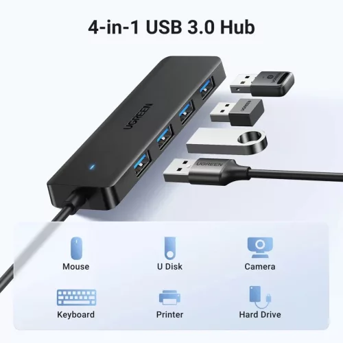 HUB Ugreen CM219 25851 with 4 USB-A 3.0 ports and USB-A 3.0 cable 15cm-6941876228515 3 kép