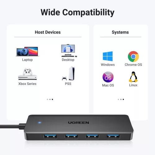 HUB Ugreen CM219 25851 with 4 USB-A 3.0 ports and USB-A 3.0 cable 15cm-6941876228515 5 kép