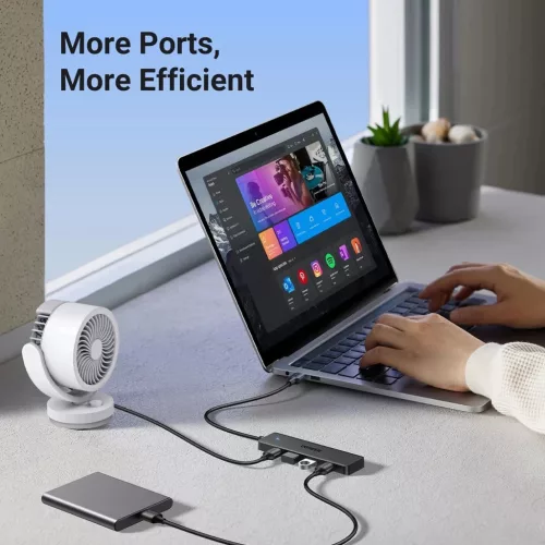 HUB Ugreen CM219 25851 with 4 USB-A 3.0 ports and USB-A 3.0 cable 15cm-6941876228515 8 kép