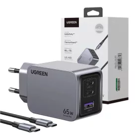 Ugreen Nexode Pro hálózati töltő, USB + 2x USB-C, 65W + USB-C káb-6941876228713 2 kép